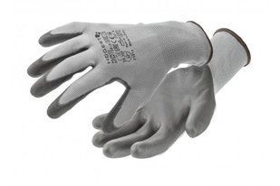 Перчатки защитные Hoegert HUNTE HT5K759 с полиуретановым покрытием, серые, 7 (12 пар) 14050501730 фото