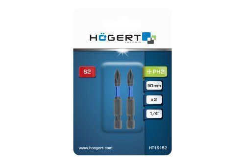 Біта ударна, PH2, 50, HT1S152 уп 2 шт Hoegert