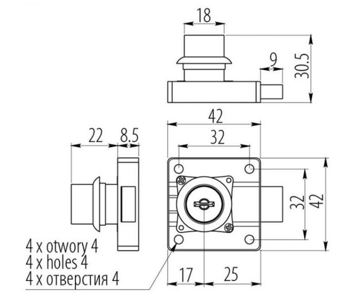 Замок мебельный Z-138, совместимый с ключом MASTER (уп 1 шт GTV 10040100630 фото