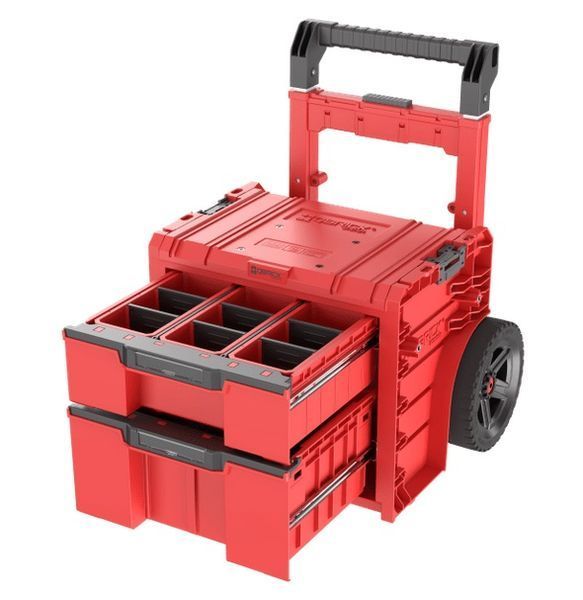 Ящик для инструментов на колесах, 20", 520x440x660, SYSTEM PRO Cart Plus Drawer 2 Red, SKRWQCP2PD2CZEPG001, QBRICK 11060202202 фото