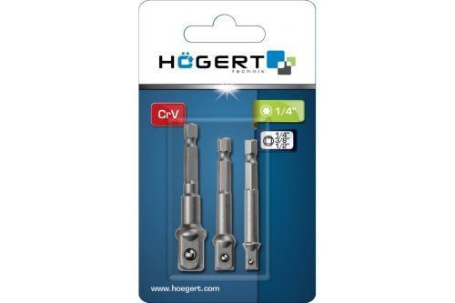 Набір тримачів торцевих головок 1/4", HT1S445 уп 3 шт Hoegert
