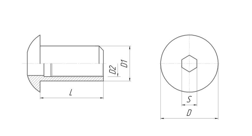 Гайка мебельная, "Эриксона", полукруглая головка, цинк белый M10/20x13 уп 100 шт snapt 03012700534 фото
