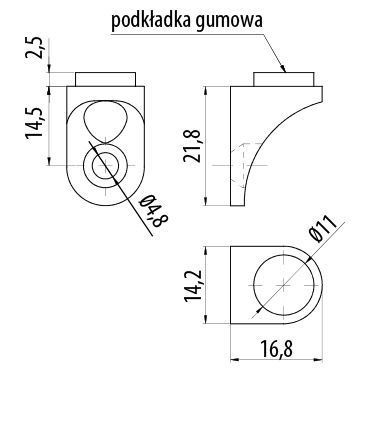 Крепление для стеклянной полки CGP уп 4 шт GTV 10070403131 фото