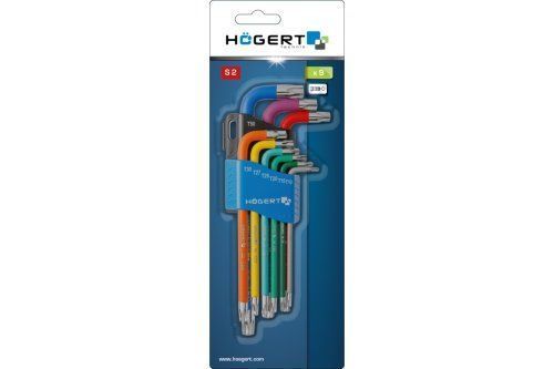 Набор ключей Torx, цветных, HT1W817 уп 9 шт Hoegert