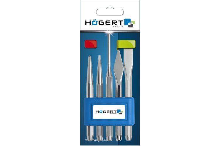 Набор зубил и керн, CrV, HT3B713 уп 5 шт Hoegert